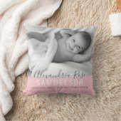 BABY Girl Pink Keepake Name Geburtsdatum FOTO Kissen (Decke)