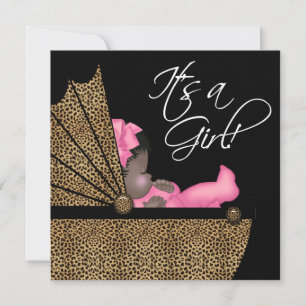Baby Girl Pink Leopard Baby Dusche Einladung
