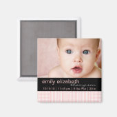 Baby Girl Pink Modernes Foto Magnet (Vorderseite/Rückseite)