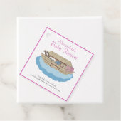 Baby Girl Pink Noah's Ark Baby Shower Einladung Geschenkanhänger (Beispiel)
