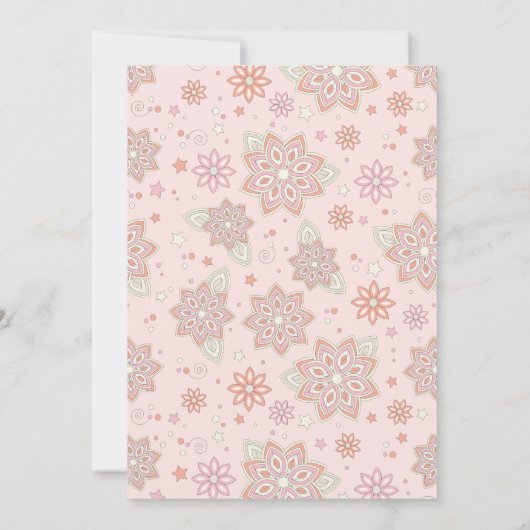 Baby Girl Pink Orange Foto Geburtsankündigung Ankündigung (Rückseite)