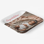 Baby Girl pink Party Foto Glückwünsche Pappteller (Gewinkelt)