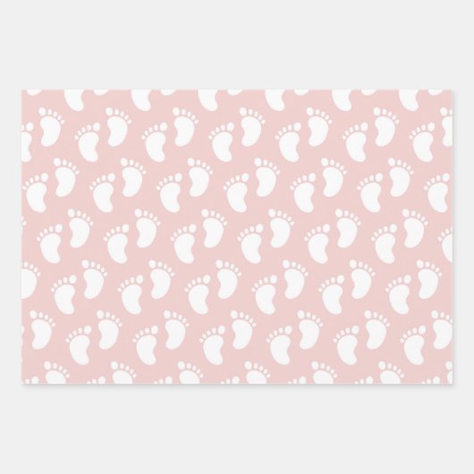 Baby Girl Pink Pattern Geschenkpapier Set (Vorderseite 2)
