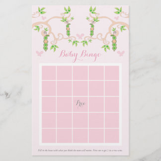 Baby Girl Pink Peak in einem Pod Custom Baby Bingo Briefpapier