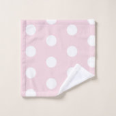 Baby Girl Pink Polka Dot Muster Monogramm Name Badhandtuch Set (Waschlappen)