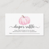Baby Girl Pink Pumpkin Diaper Raffle Dusche Begleitkarte (Vorderseite)