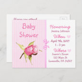 Baby Girl Pink Puppe Kinderdusche Einladung (Vorne/Hinten)