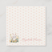 Baby Girl Pink Rabbit und Blume Begleitkarte (Vorderseite)