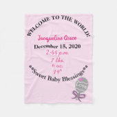 Baby Girl Pink Rattle Fleece Blanket (Vorderseite)