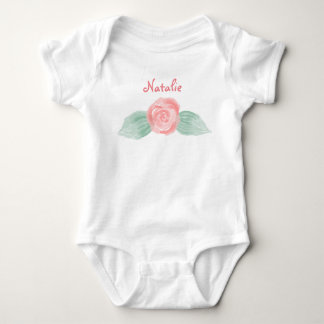 Baby Girl Pink Rose Personalisiert Strampler