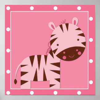 Baby Girl Pink Safari Zebra Poster