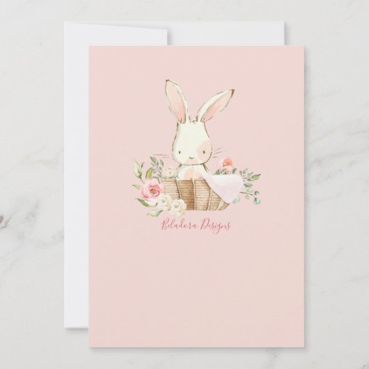 Baby Girl Pink Script Niedlich Elegant Baby Birth Ankündigung (Rückseite)