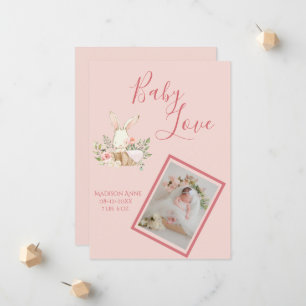 Baby Girl Pink Script Niedlich Elegant Baby Birth Ankündigung