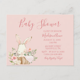 Baby Girl Pink Script Niedlich Elegant Baby Einlad Postkarte