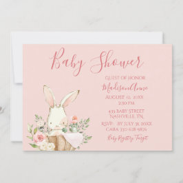 Baby Girl Pink Script Niedlich Elegant Baby Einladung