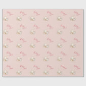 Baby Girl Pink Script Niedlich Elegant Baby Shower Geschenkpapier (Flach)
