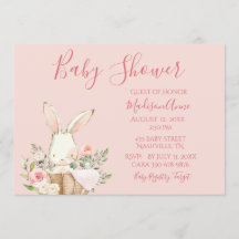Baby Girl Pink Script Niedlich Elegant Bunny Baby