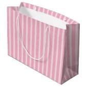 Baby Girl Pink Stripes Storch Große Geschenktüte (Rückseite Schrägansicht)