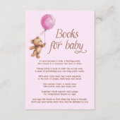 Baby Girl Pink Teddy Bear Books for Baby Begleitkarte (Vorderseite)