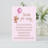 Baby Girl Pink Teddy Bear Books for Baby Begleitkarte (Stehend Vorderseite)