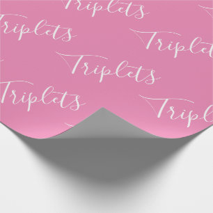 Baby Girl Pink Triplet Girls Script Geschenkpapier
