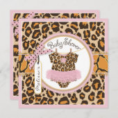 Baby Girl Pink Tutu Cheetah Print Baby Dusche Einladung (Vorne/Hinten)