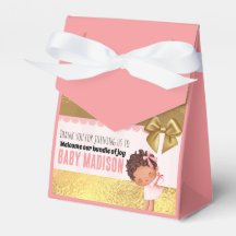 Baby Girl Pink und Gold Babydusche Einladung