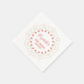 Baby Girl Pink Vintage Blume Niedlich modern Serviette (Ecke)