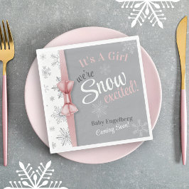 Baby Girl Pink Wir sind schneebezaubernde Schneefl Serviette