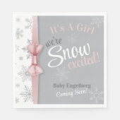 Baby Girl Pink Wir sind schneebezaubernde Schneefl Serviette (Vorderseite)