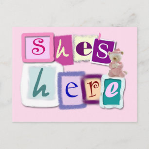 Baby Girl Postcard Ankündigung