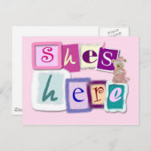 Baby Girl Postcard Ankündigung (Vorne/Hinten)