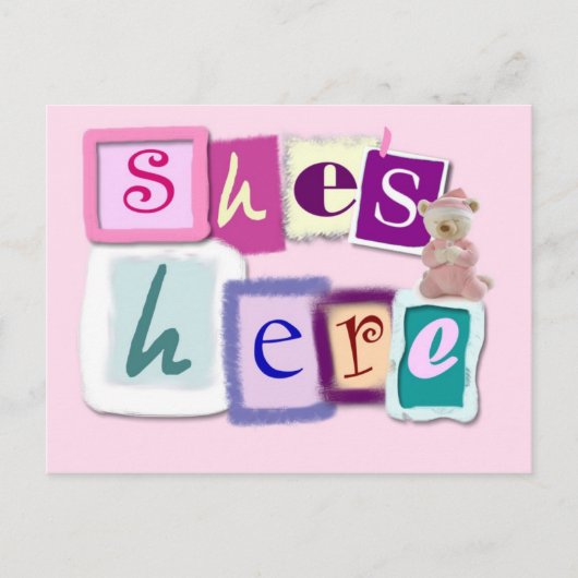 Baby Girl Postcard Ankündigung (Vorderseite)