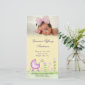 Baby Girl Pram Geburtsankündigung Foto-Karte Ankündigung (Stehend Vorderseite)
