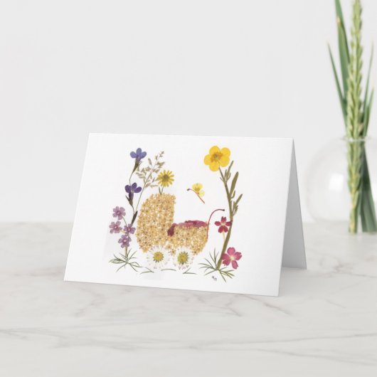 Baby Girl präsentiert Blume Design Karte (Vorderseite)