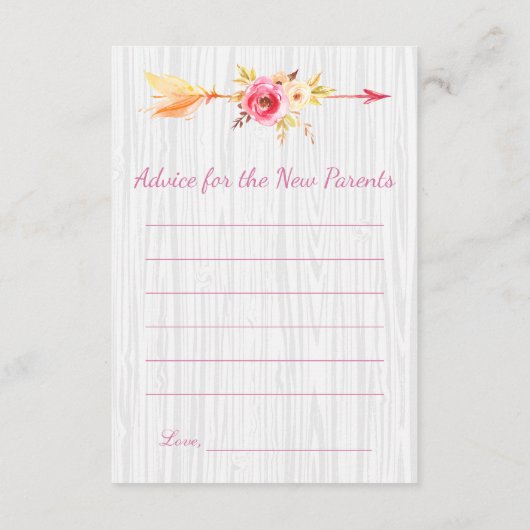 Baby Girl Predication and Advisor Cards Hinweiskarte (Rückseite)