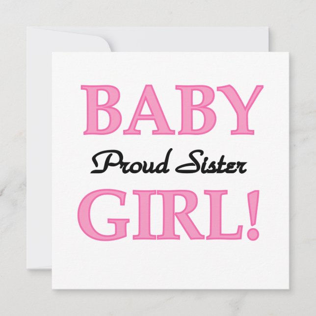 Baby Girl Proud Sister Geschenke (Vorderseite)