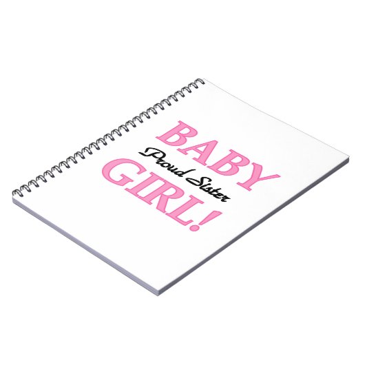 Baby Girl Proud Sister Geschenke Notizblock (Linke Seite)