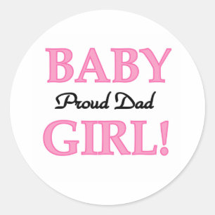 Baby Girl Proud Vater Runder Aufkleber