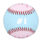 Baby Girl Quad Birth Stat Pink Blue Baseball (Rückseite)