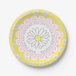 Baby Girl Quote Daisy Themed Baby Dusche Teller