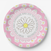 Baby Girl Quote Daisy Themed Baby Dusche Teller (Vorderseite)