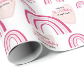 Baby Girl Rainbows and Hearts (Hot Pink) Geschenkpapier (Rolleneckpunkt)