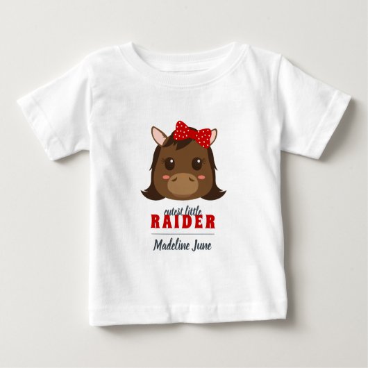 Baby Girl Red Horse Raider T - Shirt (Vorderseite)