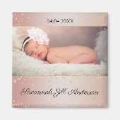 Baby Girl Rose Gold Sparkling Foto Magnet (Vorne)