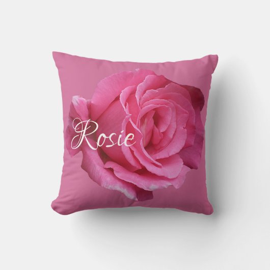 Baby Girl Rosie nennt niedliche, anpassbare Rosa R Kissen (Vorderseite)