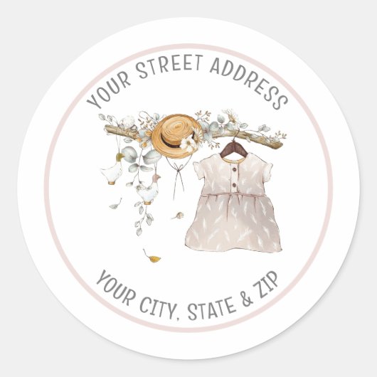Baby Girl Rücksendeadresse Sticker (Vorderseite)