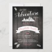 Baby girl Rustic adventure babyshower Einladung (Vorderseite)