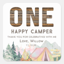 Baby Girl Rustic One Happy Camper Geburtstagsfavor
