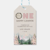 Baby Girl Rustic One Happy Camper Gefallen Geschenkanhänger (Vorderseite)